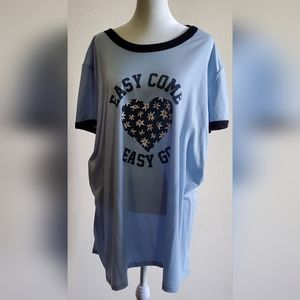 LulaRoe Liv Vintage Tee 3xl Blue "Easy Come Easy Go"*